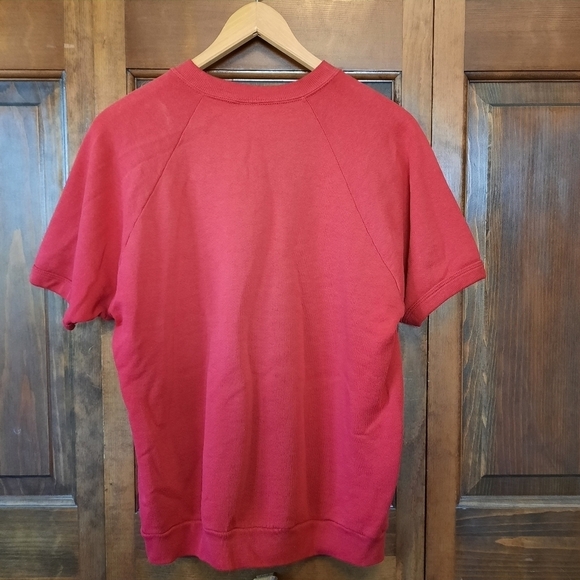 Vintage Jerzees red short sleeve floral applique crewneck sweatshirt - Picture 6 of 8